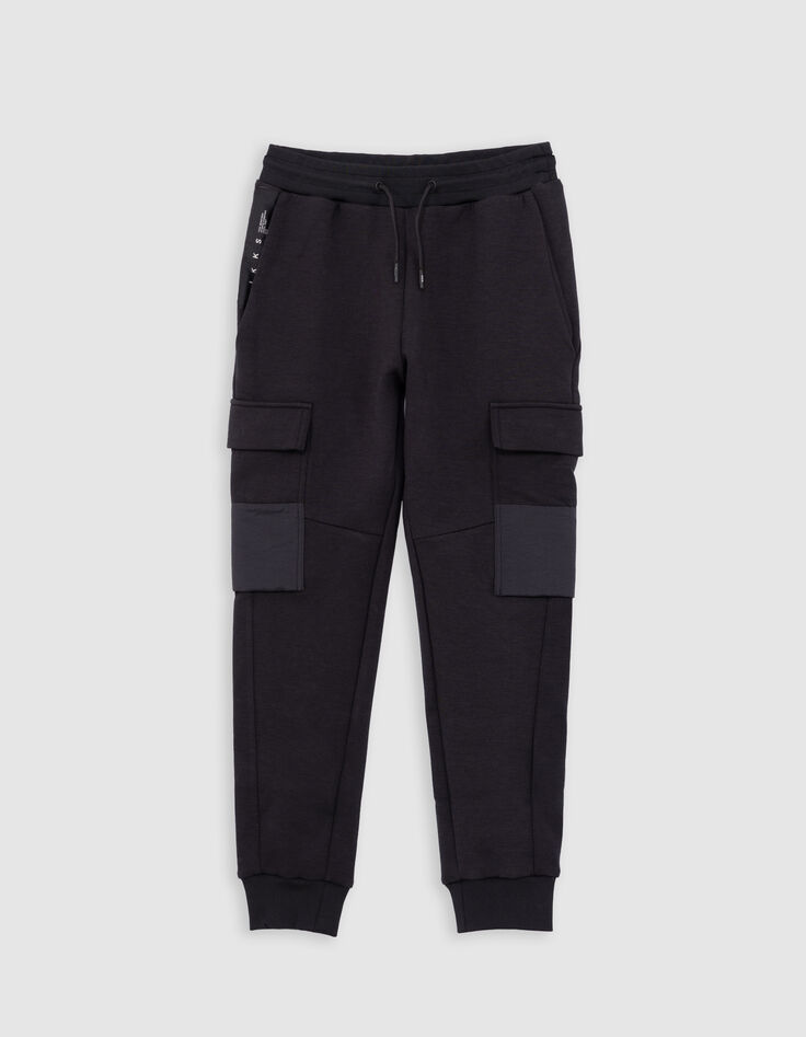 Ch&aacute;ndal bimaterial negro con bolsillos para ni&ntilde;os-1