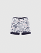 Short réversible navy et imprimé bébé garçon  -1