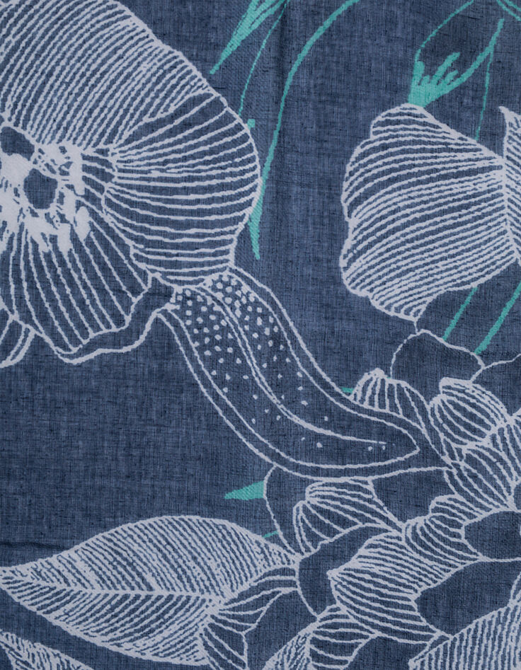 Chèche marine motifs fleurs et dragons Homme-4