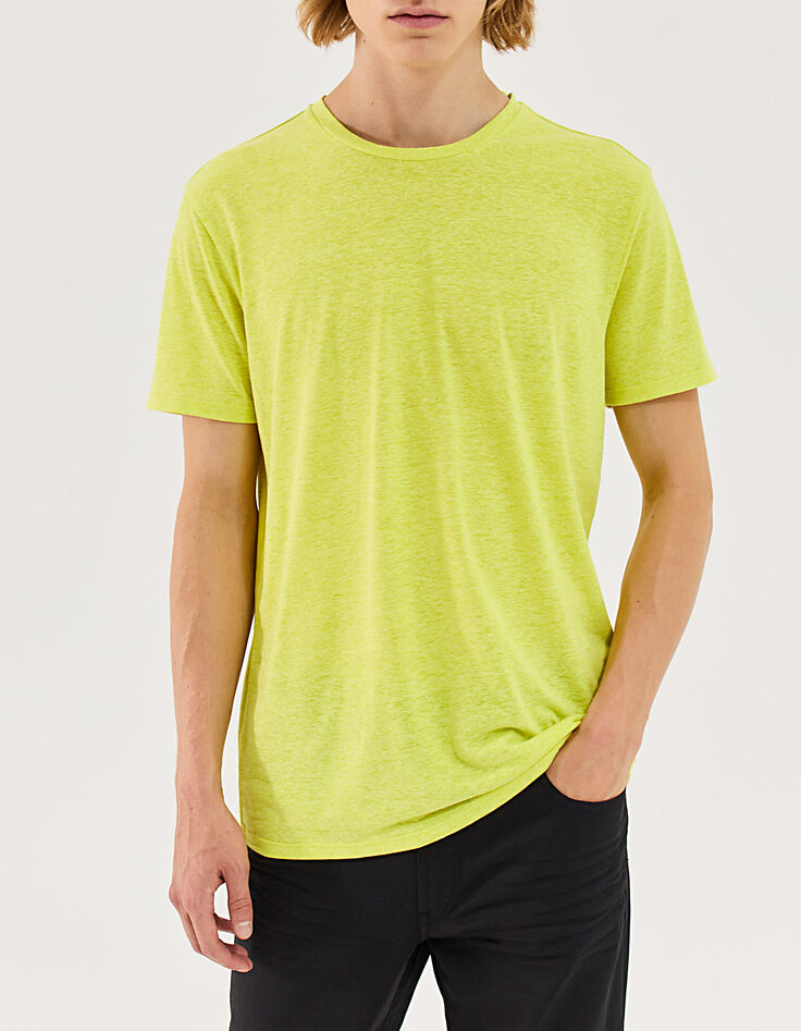 DRY FAST Herren-T-Shirt aus Leinen in Neongelb-1