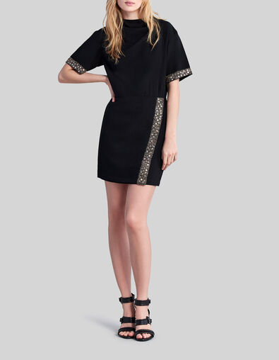 Vestido negro cuentas y lentejuelas - IKKS
