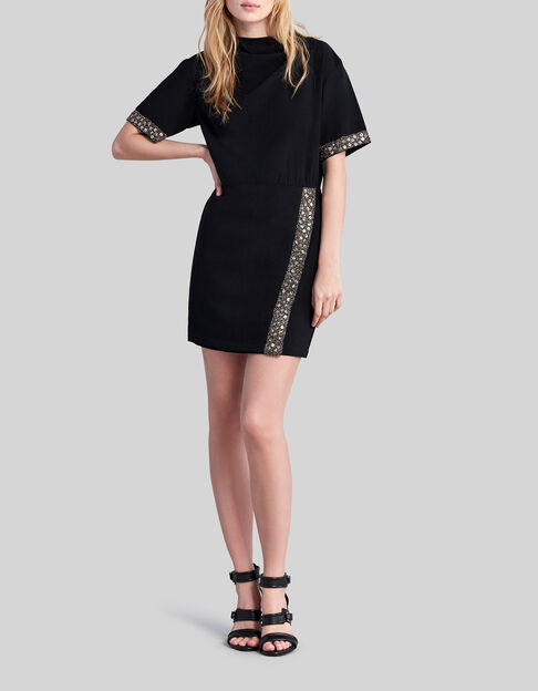 Vestido negro cuentas y lentejuelas - IKKS