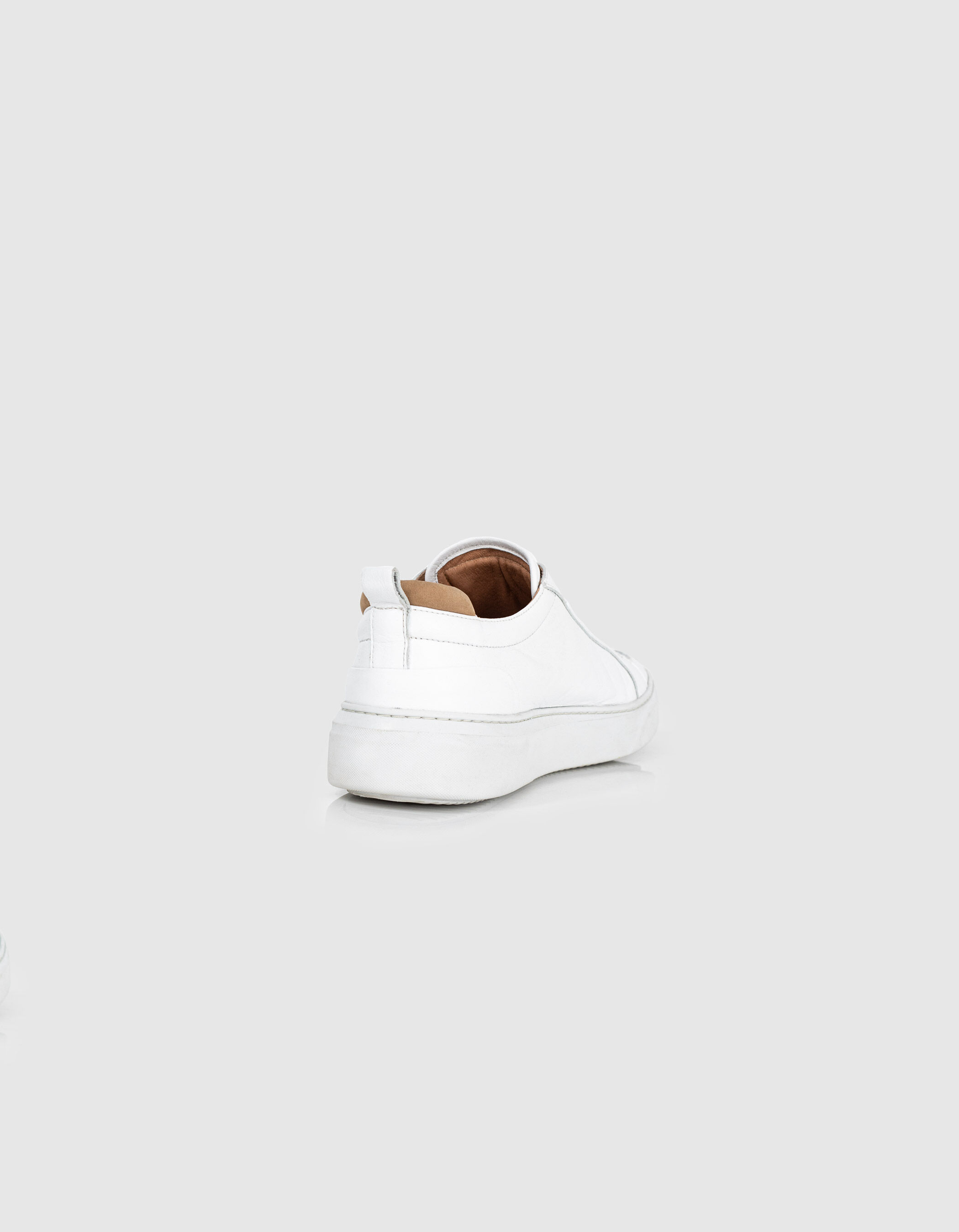 Witte leren sneakers Heren