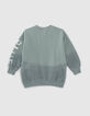 Gr&uuml;nes Deep-Dye-Jungensweatshirt mit Print und Patch-2