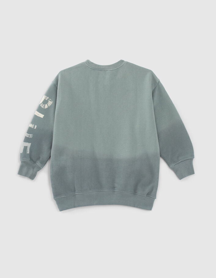 Boys’ green deep dye sweatshirt with print and badge - IKKS