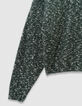 Girls’ green decorative mouliné knit sweater-5