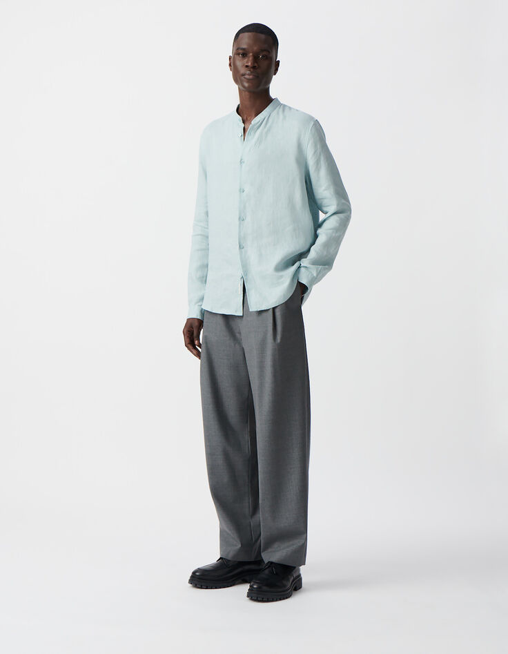 Men's horizon linen REGULAR shirt with Mandarin collar-6