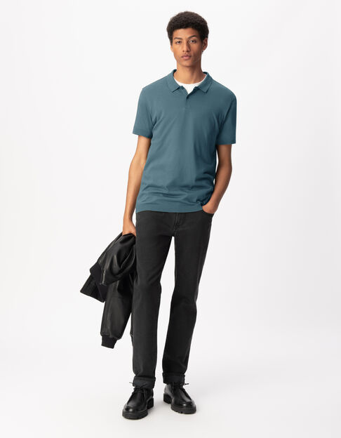 Polo azul algodón modal manga corta hombre - IKKS