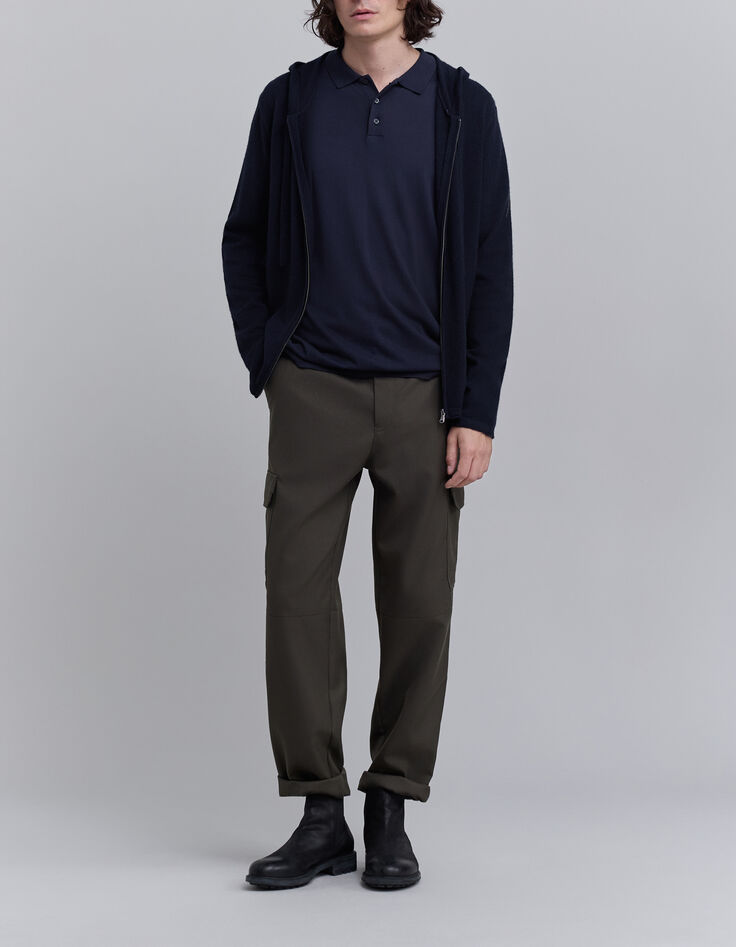 C&aacute;rdigan azul marino capucha 100&nbsp;% cachemira hombre-2