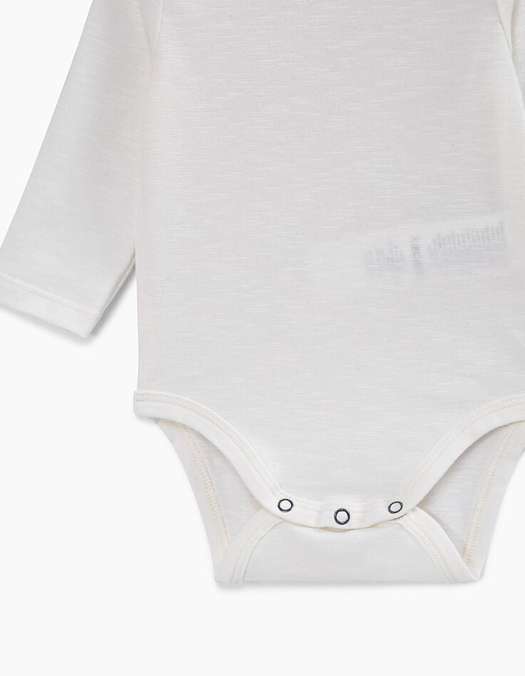 Weißer Babybody aus Biobaumwolle zum Personalisieren-4