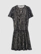 Robe noire motif chevrons dorés Femme-6