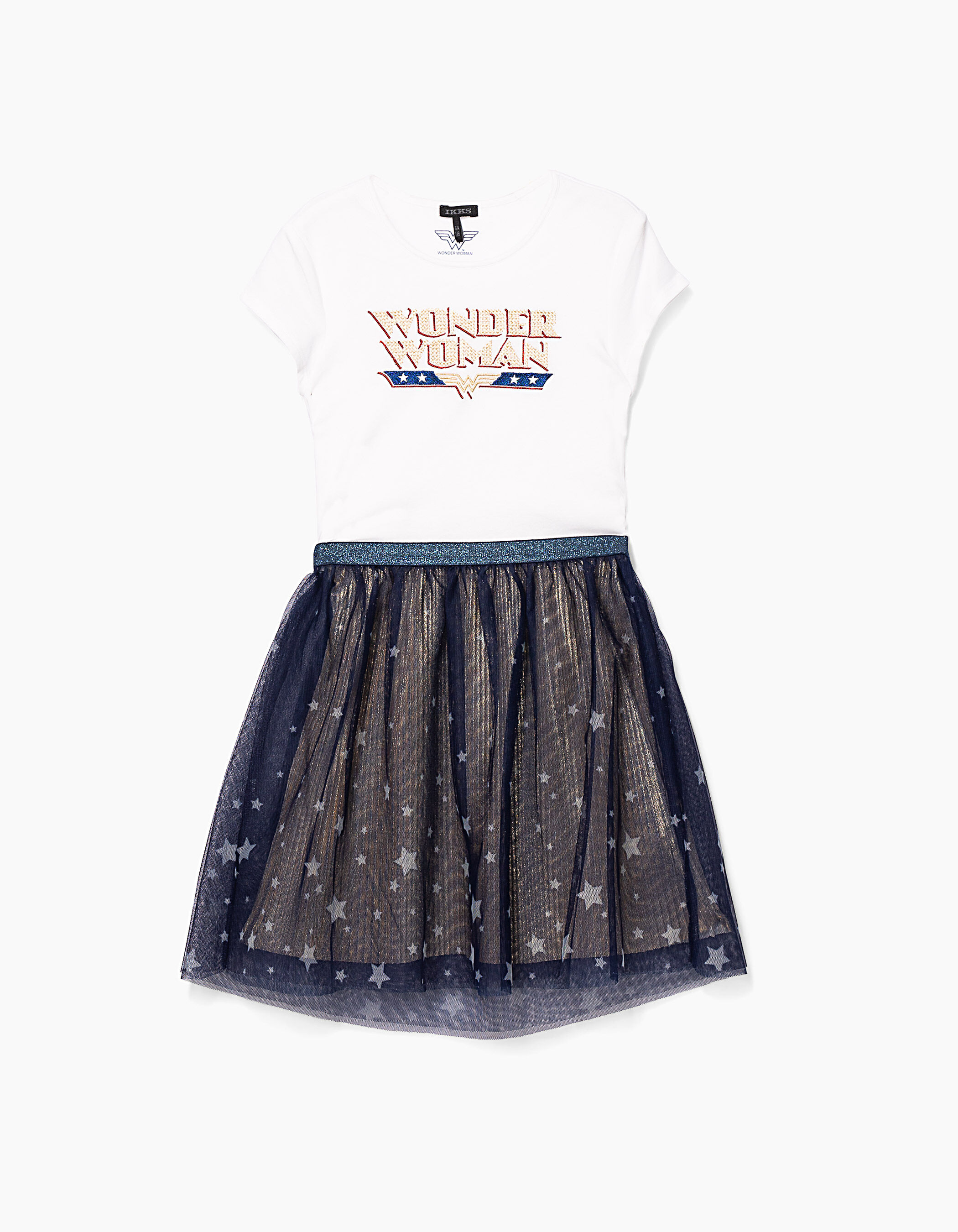 Robe Wonder Woman plissee or avec jupon amovible fille IKKS