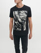Tee-shirt noir &agrave; visuel tattoos rock Homme-2