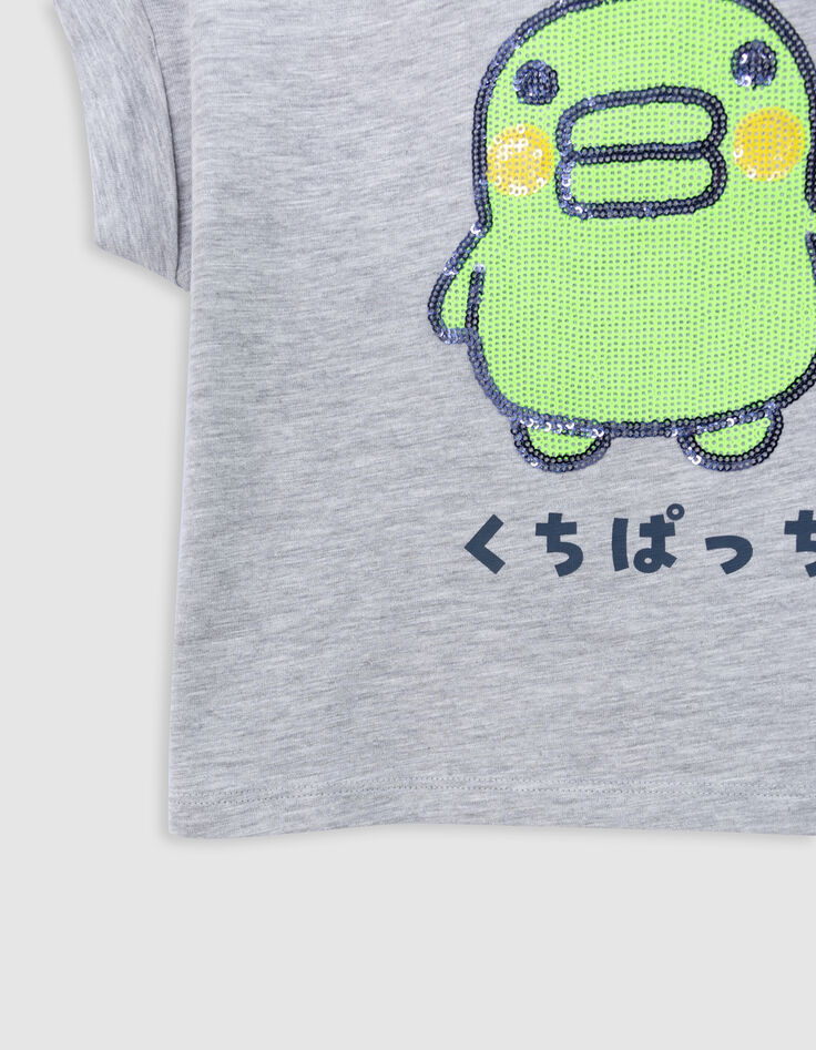 Grijs T-shirt lovertjes TAMAGOTCHI x IKKS meisjes-4