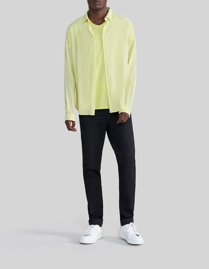 Men’s lime organic cotton voile SLIM shirt-3