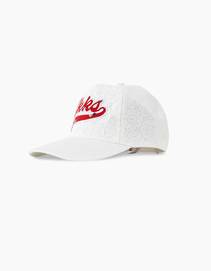 Girls’ off-white cap, IKKS embroidered lace  - IKKS