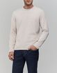 Hellbeiger Feinstrick-Pullover f&uuml;r Herren-1