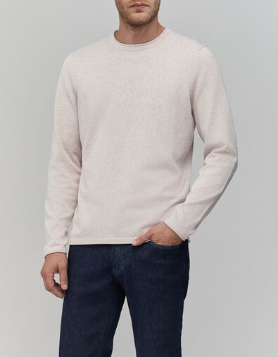 Hellbeiger Feinstrick-Pullover f&uuml;r Herren - IKKS