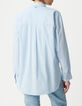 Blau gestreiftes Oversize-Shirt aus Bio-Baumwolle f&uuml;r Damen-3