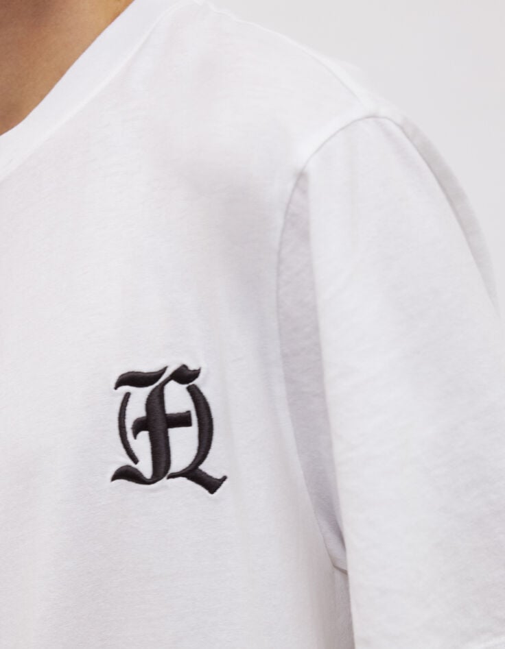 Wit T-shirt met borduursel Heren-5