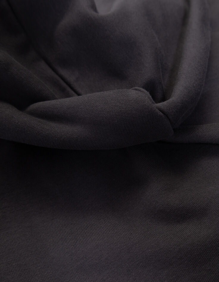 Cardigan à capuche gris zippé oversize garçon-5
