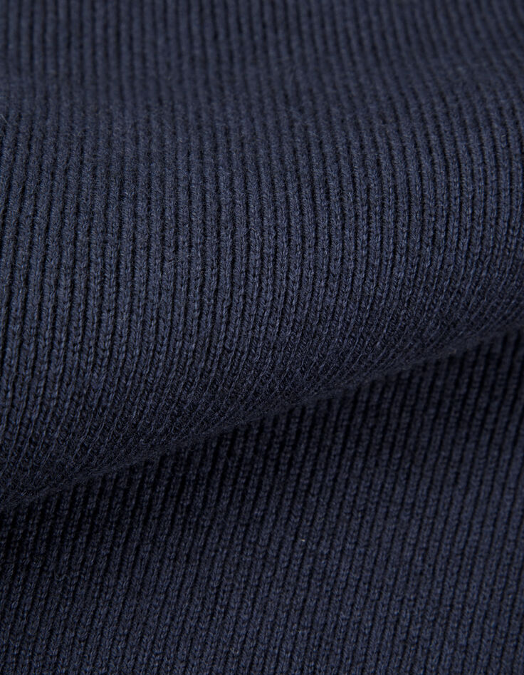 Cardigan col camionneur marine tricot zipp&eacute; Homme-9