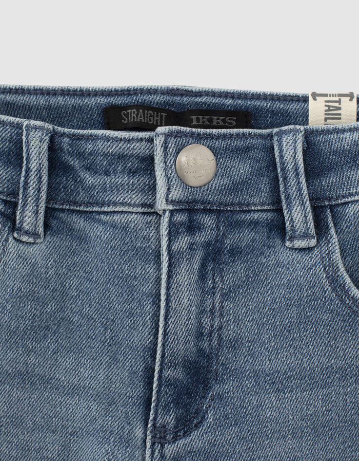 Jean straight stone blue avec broderies fille-3 Jean straight stone blue avec broderies fille-3
