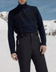 Men&rsquo;s navy knit IKKS x DUVILLARD zip-neck sweater-7