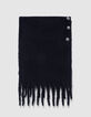 Echarpe noire 3 boutons Femme-2