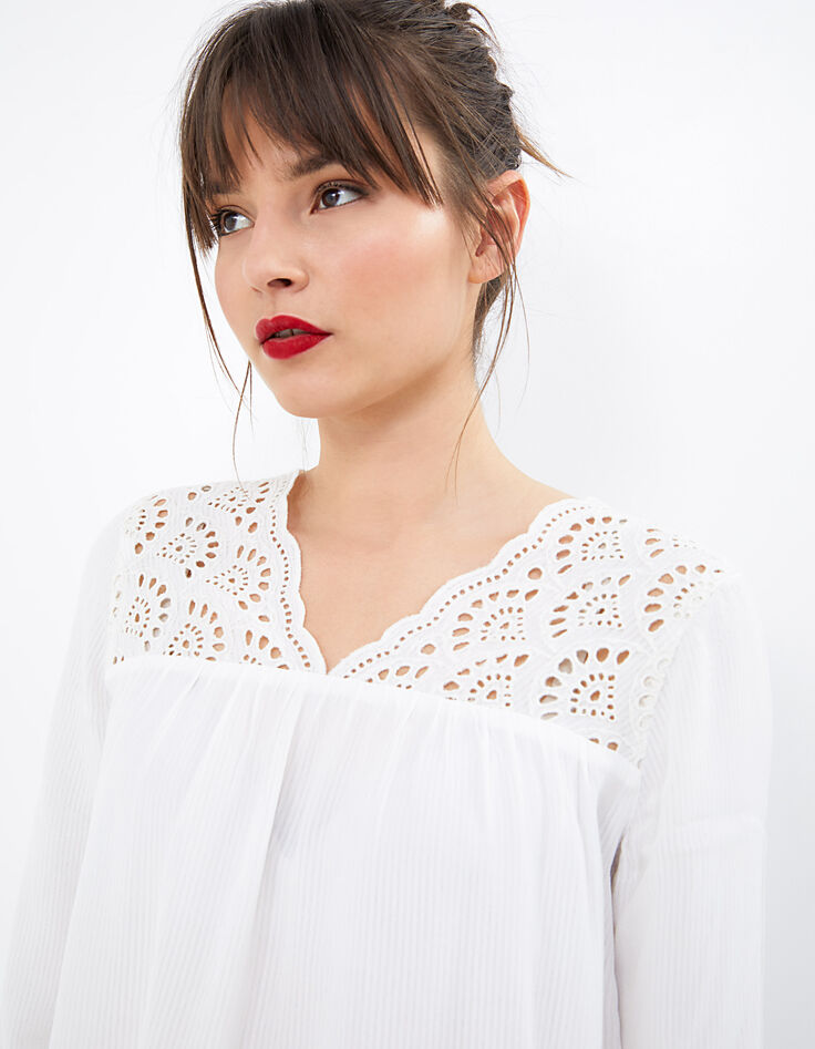Gebroken witte blouse broderie anglaise I.Code-4