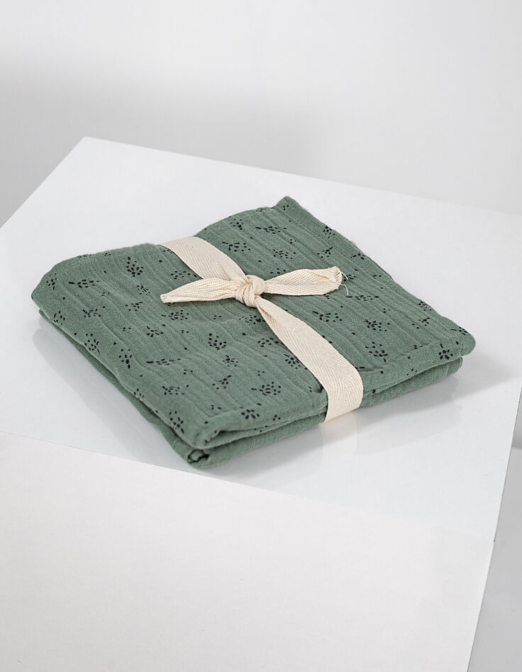 GABRIELLE PARIS 2 green organic cotton gauze cloth squares-6 GABRIELLE PARIS 2 green organic cotton gauze cloth squares-6