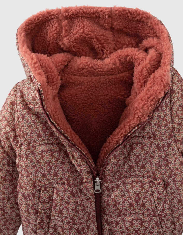 Girls’ rosewood flower/Sherpa reversible jacket-8