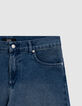 Jean wide leg cropped bleu Femme-4