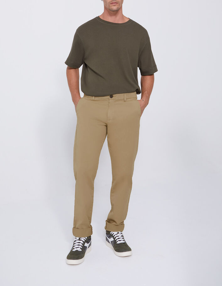 Beige Slim-Herrenchinohose-1