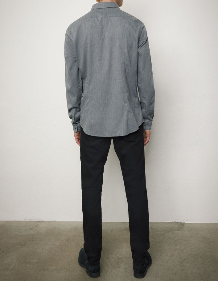 Men’s medium grey chevron motif SLIM shirt - IKKS