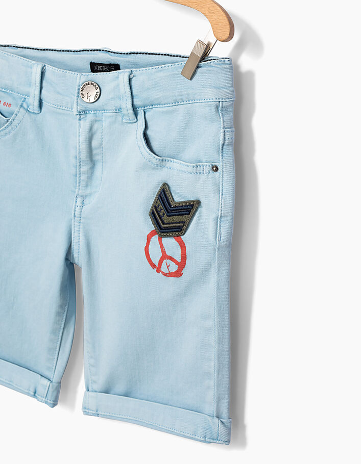 Boys' medium blue army style denim Bermudas IKKS