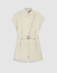 Combishort beige fermeture asym&eacute;trique Femme-6