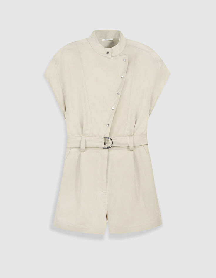 Combishort beige fermeture asym&eacute;trique Femme-6