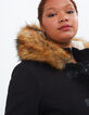 Zwarte parka met bont in duffle coatstijl I.Code -4