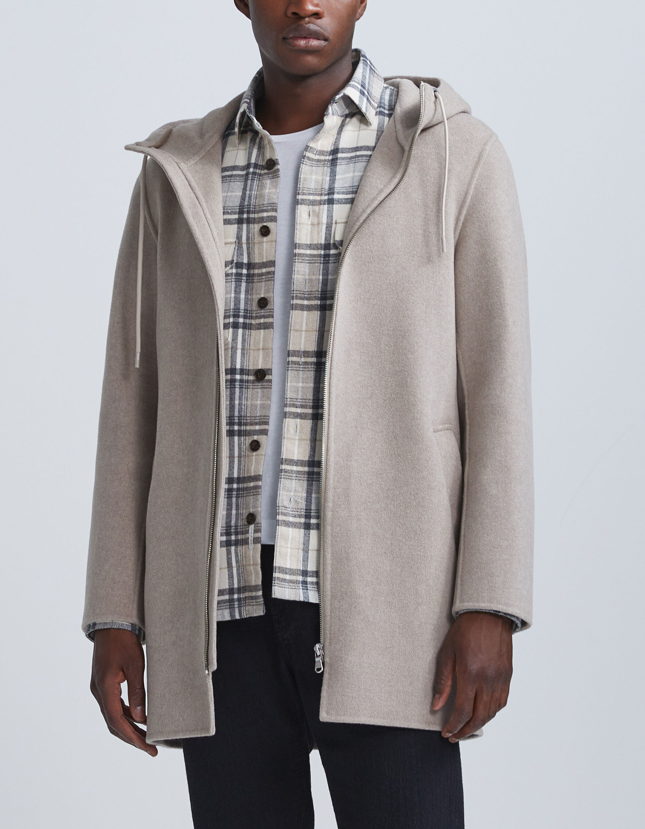 Manteau vison zipp capuche Homme