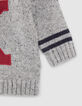 Jersey gris jaspeado punto con maxi bordados bebé niño-5