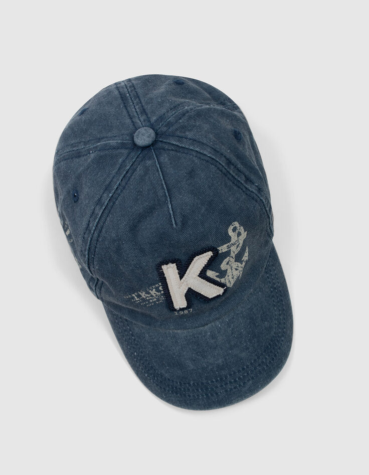 Gorra azul marino K bordada niño-5