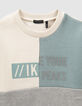 Sweater in grijs, groen, ecru rubber visuals jongens-2