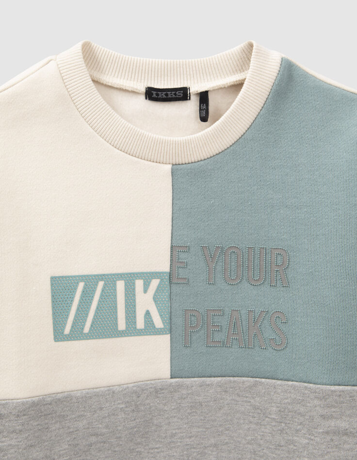 Sweater in grijs, groen, ecru rubber visuals jongens-2