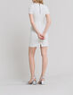 Robe crayon blanc cass&eacute; avec plis Femme-8