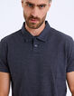 Polo bleu marine à rayures fines Homme-2