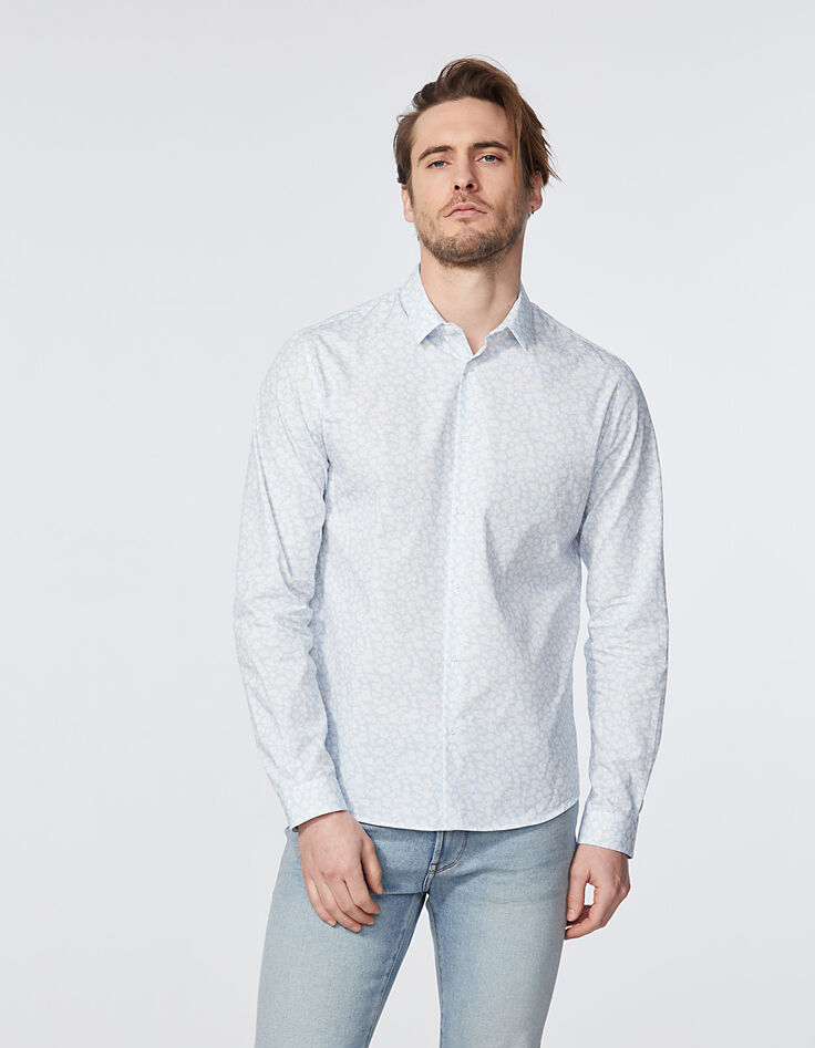 Men’s forget-me-not floral SLIM shirt-2 Men’s forget-me-not floral SLIM shirt-2