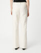 Pantalones de traje de lino y algodón color crudo para Mujer-3