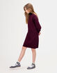 Girls’ burgundy knit sweater dress-1