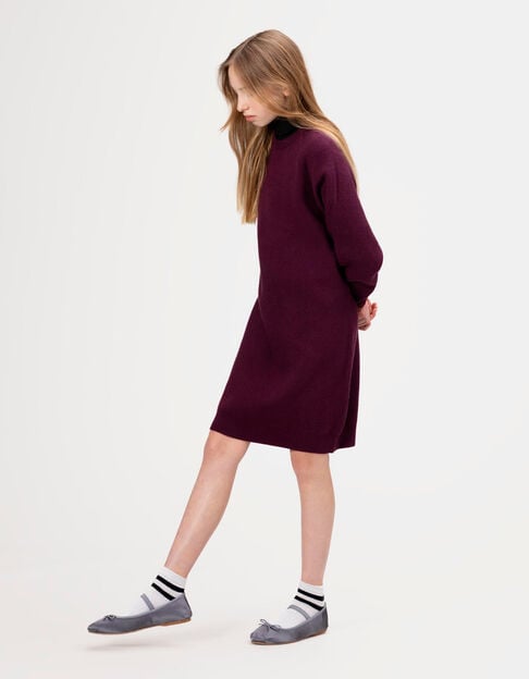 Girls’ burgundy knit sweater dress - IKKS